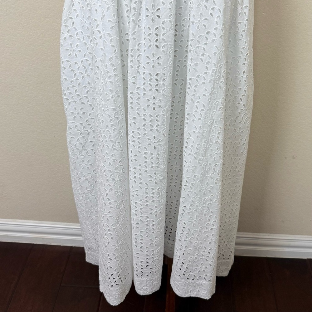 J. Crew Provence Smocked-Waist Midi Dress in Eyelet, White - Picture 5 of 13